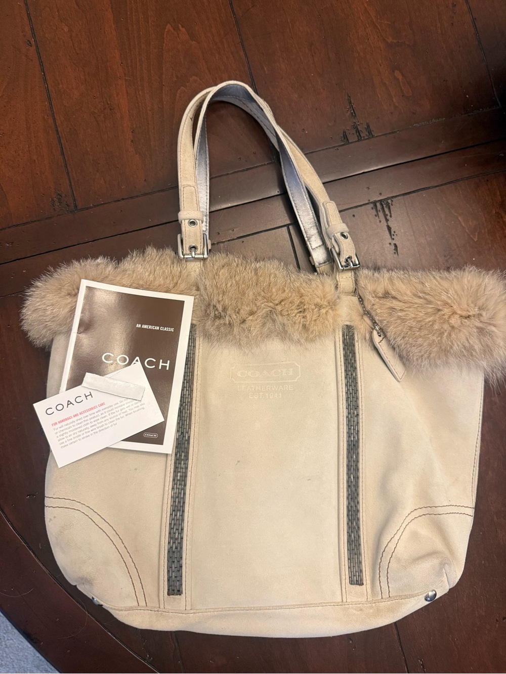 Coach Vintage limited edition Y2K Suede Tote Bag Rare Used!